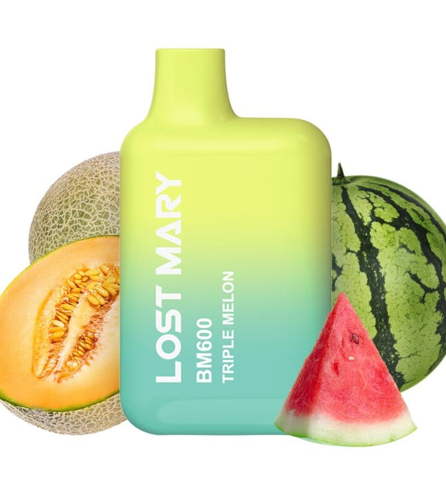 LOST MARY - BM600 NICOTINE VAPER 2% DISPOSABLE TRIPLE MELON