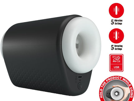 PRETTY LOVE - DJ GIRL MALE MASTURBATOR WITH VIBRATION 5 SETTINGS NEGRO