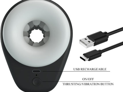 PRETTY LOVE - DJ GIRL MALE MASTURBATOR WITH VIBRATION 5 SETTINGS NEGRO