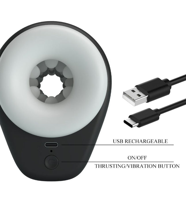 PRETTY LOVE - DJ GIRL MALE MASTURBATOR WITH VIBRATION 5 SETTINGS NEGRO