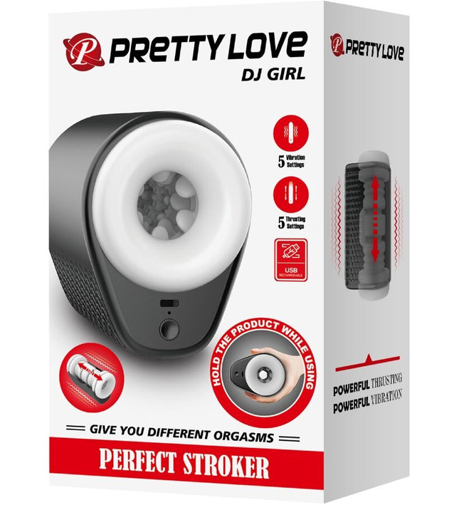 PRETTY LOVE - DJ GIRL MALE MASTURBATOR WITH VIBRATION 5 SETTINGS NEGRO