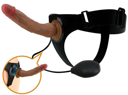 PRETTY LOVE - KYTON UNIVERSAL HARNESS BRIEFS WITH SQUIRTING DILDO 19 CM MULATO