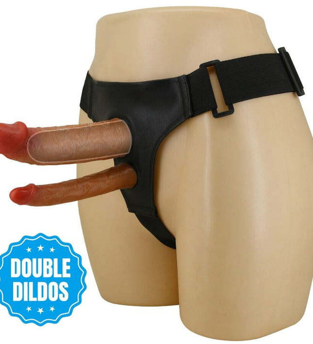 PRETTY LOVE - KEAVEN HARNESS BRIEFS UNIVERSAL & COMFORTABLE DOUBLE DILDO