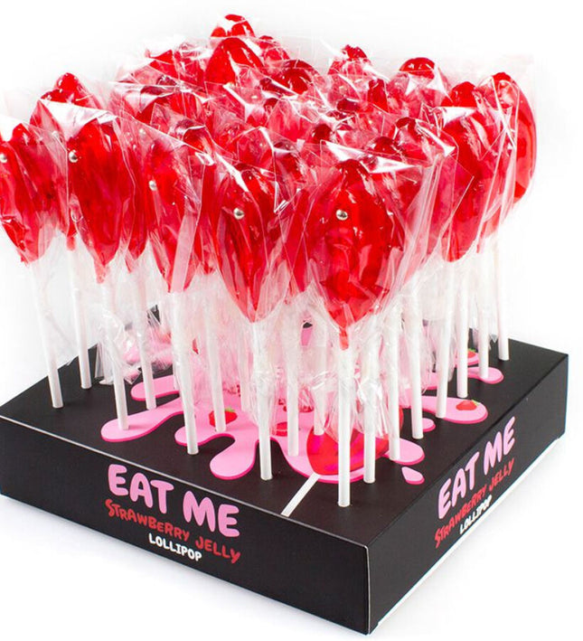 SECRETPLAY - DISPLAY ASSORTMENT VAGINA LOLLIPOPS STRAWBERRY 40 UNITS