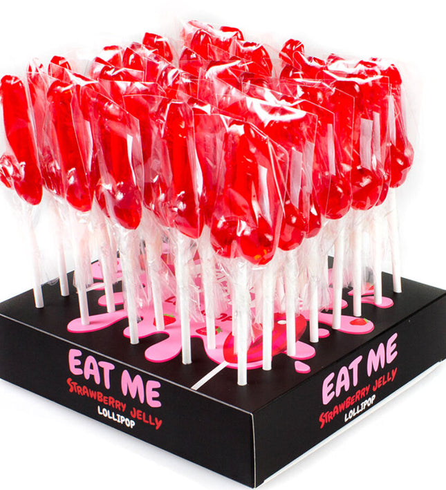 SECRETPLAY - DISPLAY ASSORTMENT PENIS LOLLIPOPS STRAWBERRY 40 UNITS