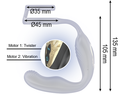 IBIZA - WIGGLE REMOTE CONTROLLED ROTATING ANAL PLUG WITH PERINEAL VIBRATION AND PENIS ENHANCING RINGS