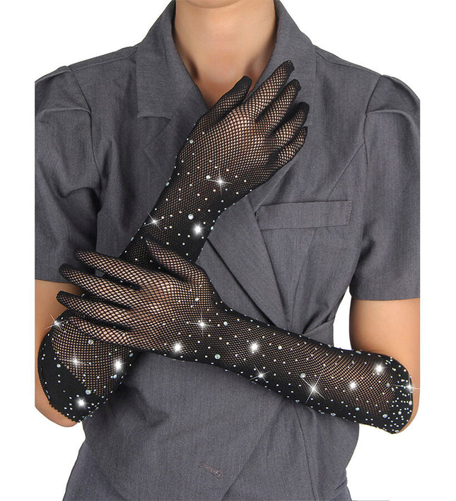 SUBBLIME - 957469SHINE TRANSPARENT GLOVES BLACK S/M