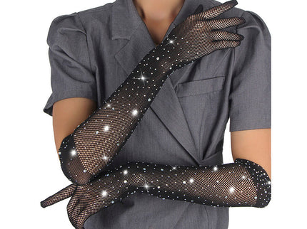 SUBBLIME - 957469SHINE TRANSPARENT GLOVES BLACK S/M