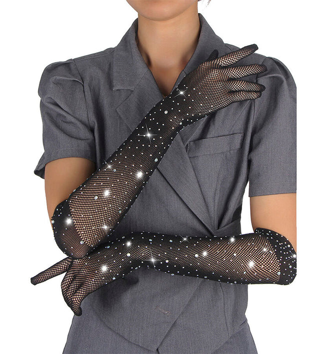 SUBBLIME - 957469SHINE TRANSPARENT GLOVES BLACK S/M