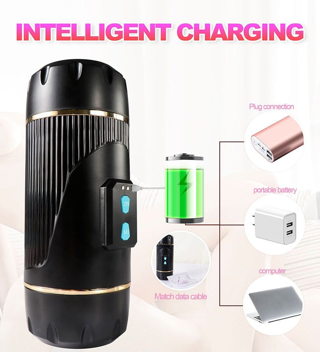 SHEQU - KAY DOUBLE MASTURBATOR WITH DUAL MOUTH AND VAGINA VIBRATION