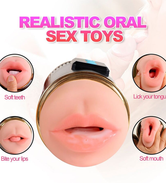 SHEQU - KAY DOUBLE MASTURBATOR WITH DUAL MOUTH AND VAGINA VIBRATION