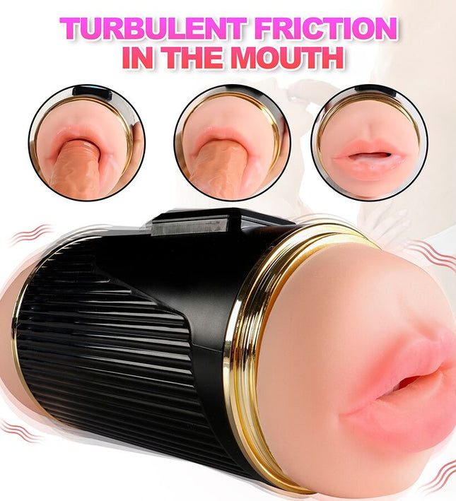 SHEQU - KAY DOUBLE MASTURBATOR WITH DUAL MOUTH AND VAGINA VIBRATION
