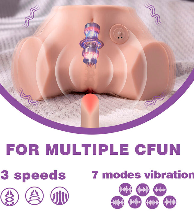 XISE - FENNIE SHAKING REALISTIC MULTIPOSITION VAGINA AND ANUS MASTURBATOR WITH VIBRATION