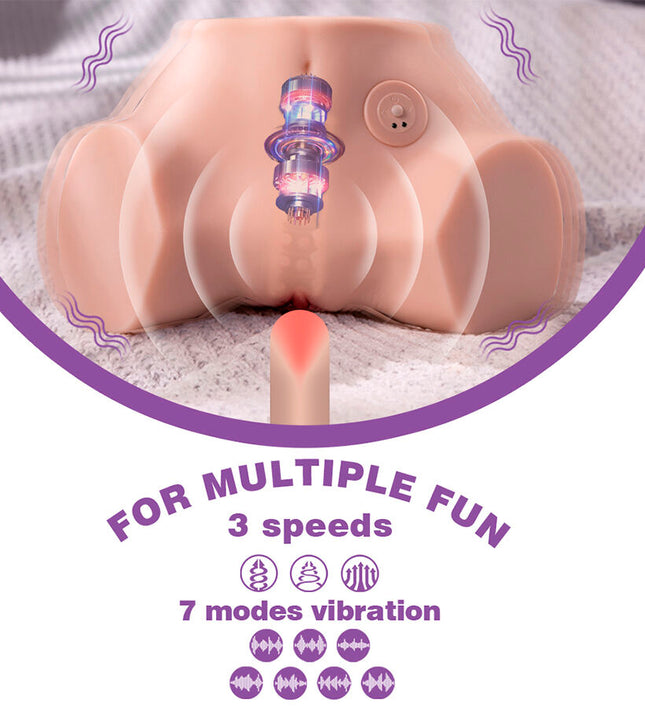 XISE - FENNIE SHAKING REALISTIC MULTIPOSITION VAGINA AND ANUS MASTURBATOR WITH VIBRATION