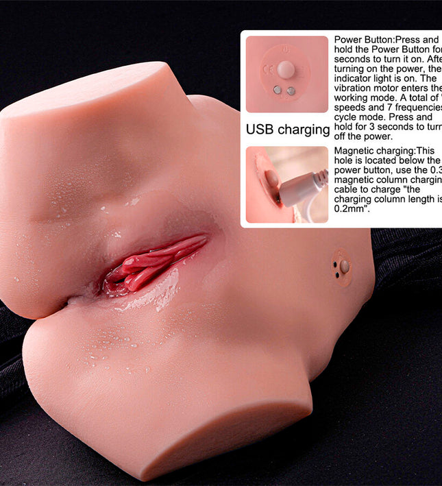 XISE - TRACY VIBRATING REALISTIC MULTIPOSITION VAGINA AND ANUS MASTURBATOR