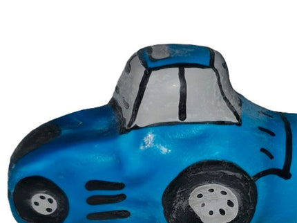 CONDOMERIE - HANDPAINTED NOVELTY CONDOMS TRACTOR BLUE XL