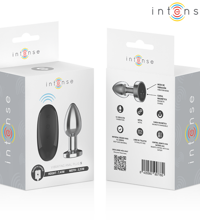 INTENSE - ANAL PLUG 10 VIBRATIONS METAL WITH REMOTE CONTROL S