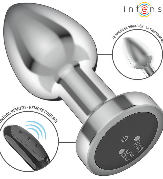 INTENSE - ANAL PLUG 10 VIBRATIONS METAL WITH REMOTE CONTROL M