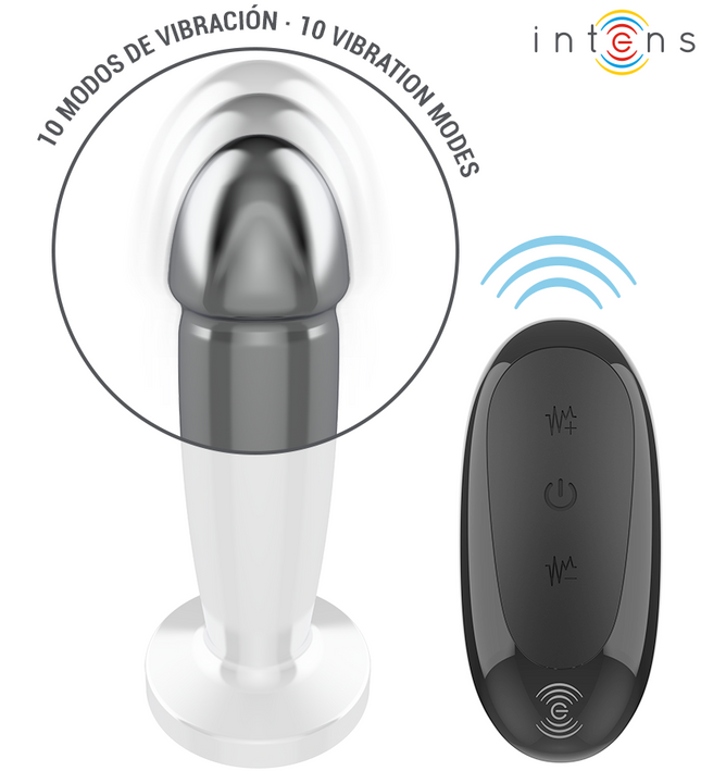 INTENSE - ANAL PLUG 10 VIBRATIONS METAL DILDO WITH REMOTE CONTROL S