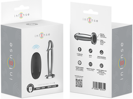 INTENSE - ANAL PLUG 10 VIBRATIONS METAL DILDO WITH REMOTE CONTROL S