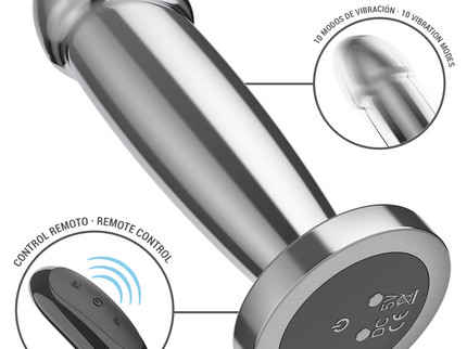 INTENSE - ANAL PLUG 10 VIBRATIONS METAL DILDO WITH REMOTE CONTROL S