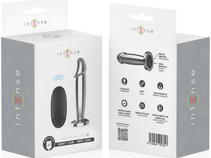 INTENSE - ANAL PLUG 10 VIBRATIONS METAL DILDO WITH REMOTE CONTROL M