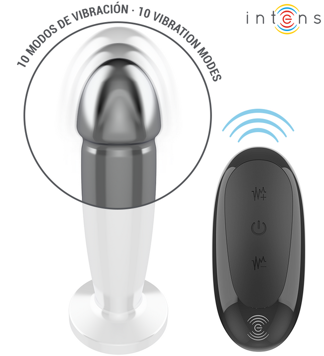 INTENSE - ANAL PLUG 10 VIBRATIONS METAL DILDO WITH REMOTE CONTROL M