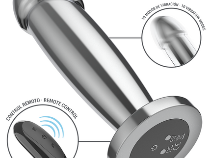 INTENSE - ANAL PLUG 10 VIBRATIONS METAL DILDO WITH REMOTE CONTROL M