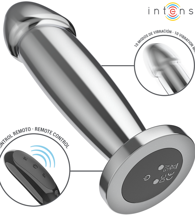 INTENSE - ANAL PLUG 10 VIBRATIONS METAL DILDO WITH REMOTE CONTROL M