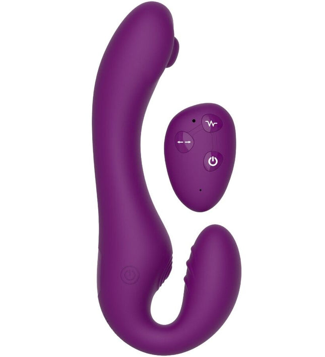 XOCOON - 2 IN 1 STRAPLESS STRAP-ON VIBRATOR WITH REMOTE CONTROL PURPLE