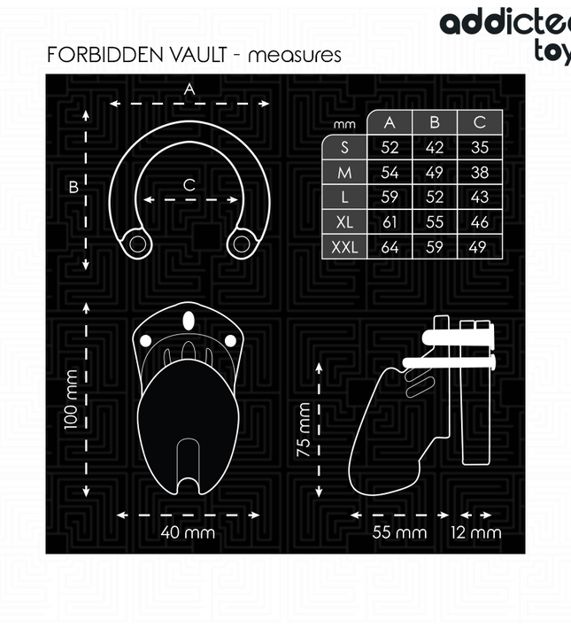ADDICTED TOYS LOCKED - FORBIDDEN VAULT PENIS CAGE 10 CM
