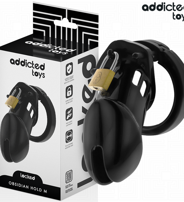 ADDICTED TOYS LOCKED - OBSIDIAN HOLD PENIS CAGE SIZE M