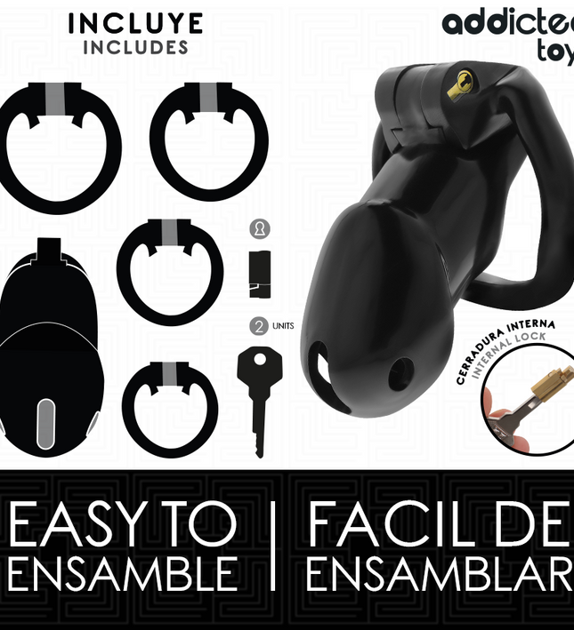 ADDICTED TOYS LOCKED - MINDNIGHT CELL PENIS CAGE SIZE L