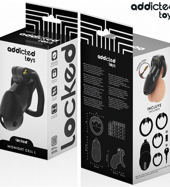 ADDICTED TOYS LOCKED - MINDNIGHT CELL PENIS CAGE SIZE L