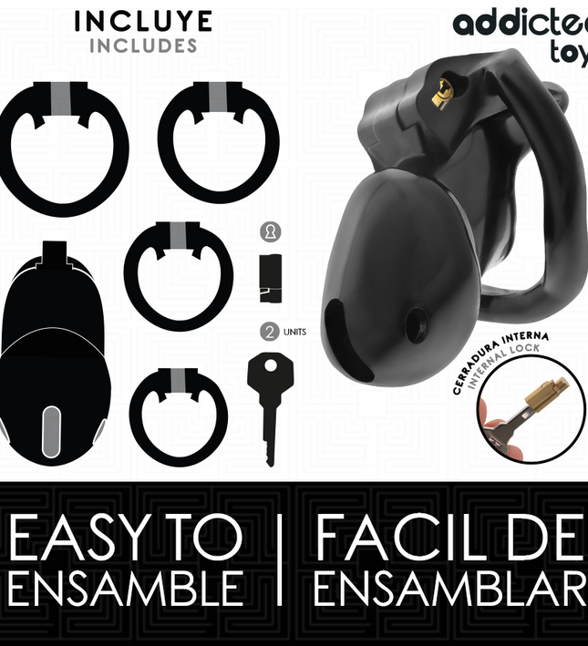 ADDICTED TOYS LOCKED - MINDNIGHT CELL PENIS CAGE SIZE S