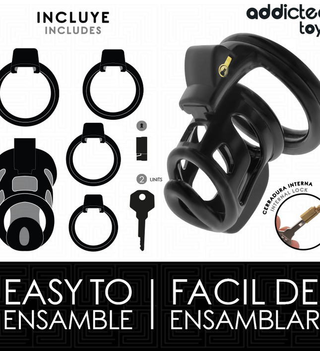 ADDICTED TOYS LOCKED - GILDEN CAGE SILICONE PENIS CAGE 8.5 CM