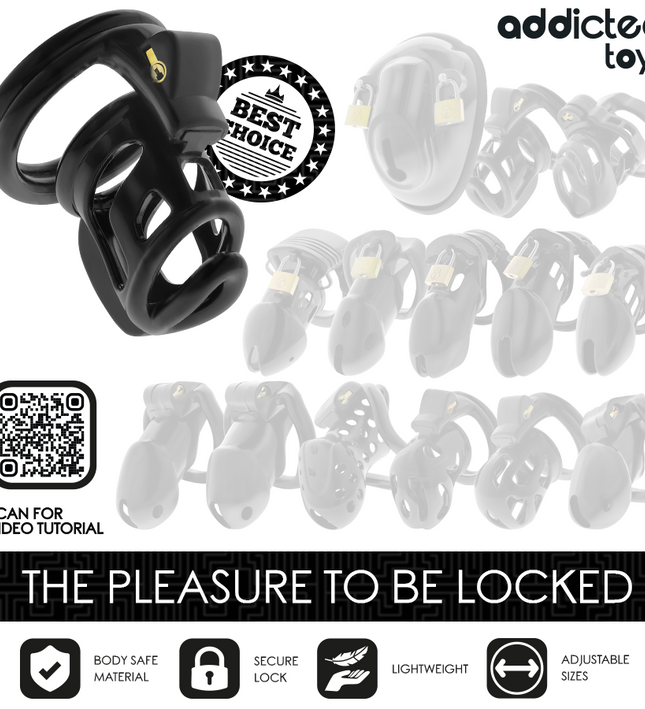 ADDICTED TOYS LOCKED - GILDEN CAGE SILICONE PENIS CAGE 8.5 CM