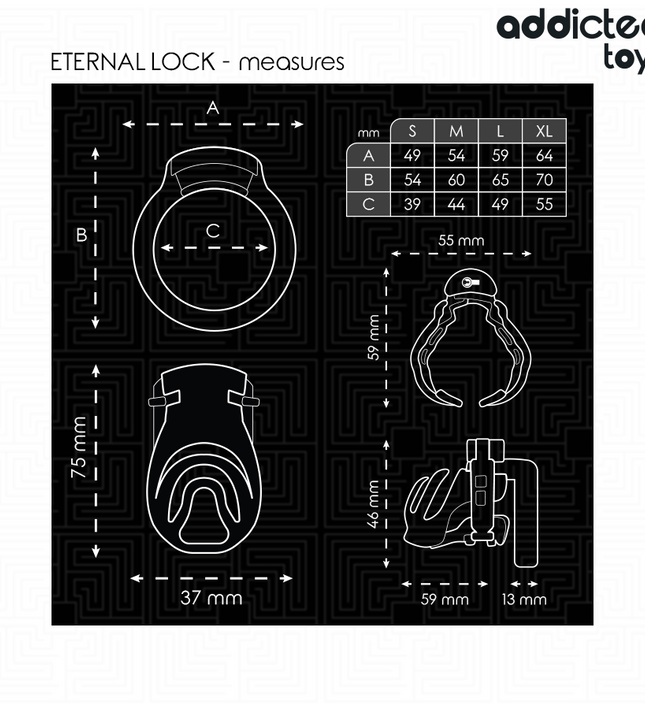 ADDICTED TOYS LOCKED - ETERNAL LOCK PENIS CAGE 9 CM