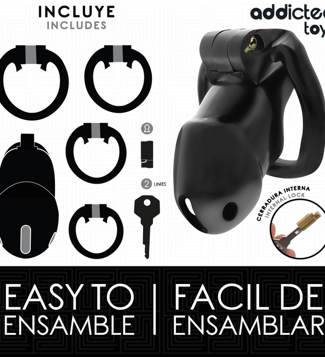 ADDICTED TOYS LOCKED - MINDNIGHT CELL PENIS CAGE SIZE M