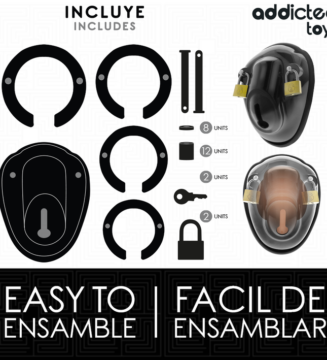 ADDICTED TOYS LOCKED - KEYLESS RESTRAINT PENIS CAGE 11.5 CM