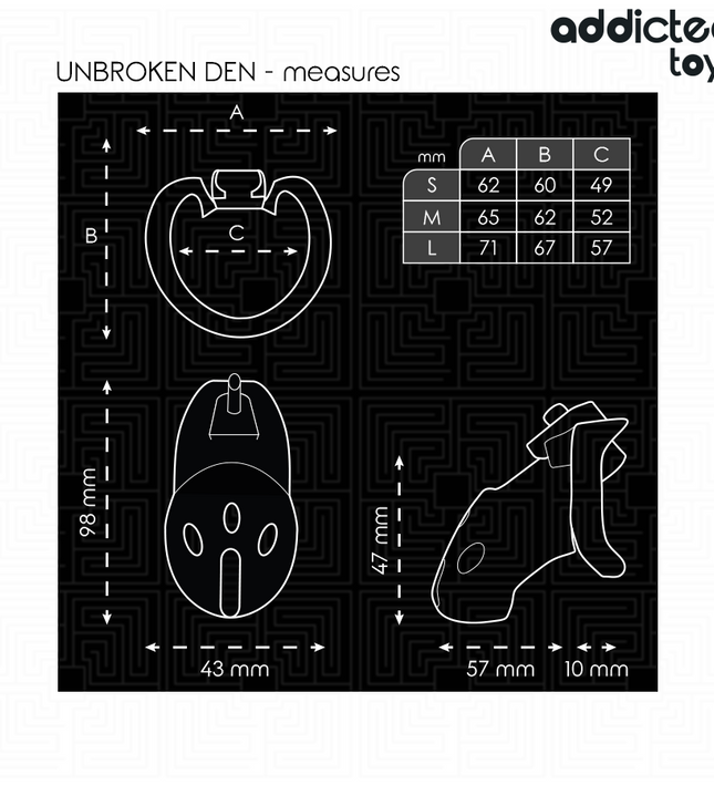 ADDICTED TOYS LOCKED - UNBROKEN DEN PENIS CAGE 9.8 CM