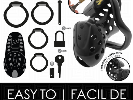 ADDICTED TOYS LOCKED - CHAINED HOLLOW PENIS CAGE 10.5 CM