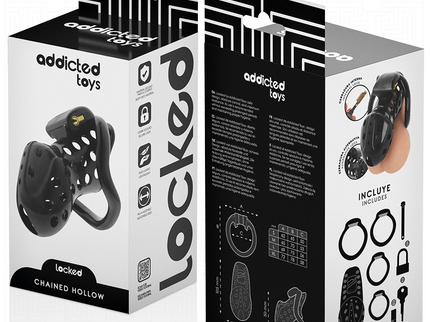 ADDICTED TOYS LOCKED - CHAINED HOLLOW PENIS CAGE 10.5 CM