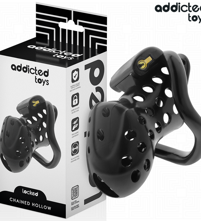 ADDICTED TOYS LOCKED - CHAINED HOLLOW PENIS CAGE 10.5 CM