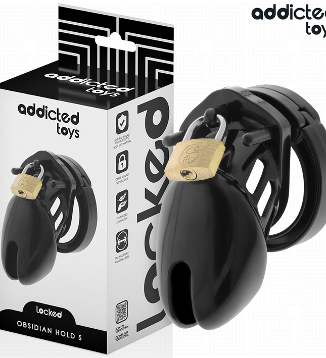 ADDICTED TOYS LOCKED - OBSIDIAN HOLD PENIS CAGE SIZE S