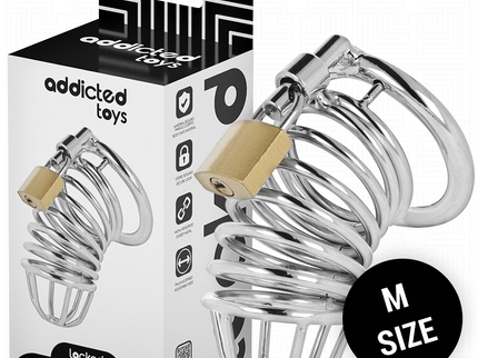 ADDICTED TOYS LOCKED - IRON CELL METAL PENIS CAGE SIZE M