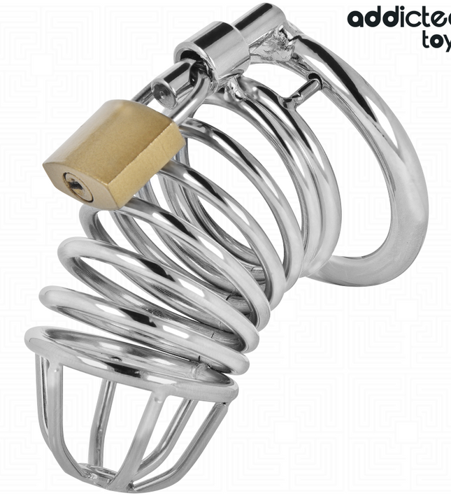 ADDICTED TOYS LOCKED - IRON CELL METAL PENIS CAGE SIZE M