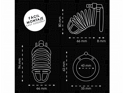 ADDICTED TOYS LOCKED - IRON CELL METAL PENIS CAGE 4 CM SIZE S