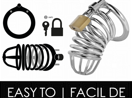 ADDICTED TOYS LOCKED - IRON CELL METAL PENIS CAGE 4 CM SIZE S
