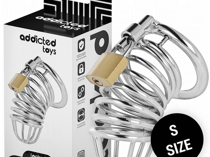 ADDICTED TOYS LOCKED - IRON CELL METAL PENIS CAGE 4 CM SIZE S